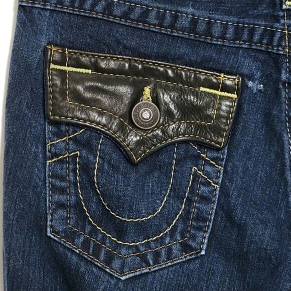 True Religion Billy Straight Leg Jeans Vintage 2008 Made in USA Y2K Leather 26 - Picture 10 of 15